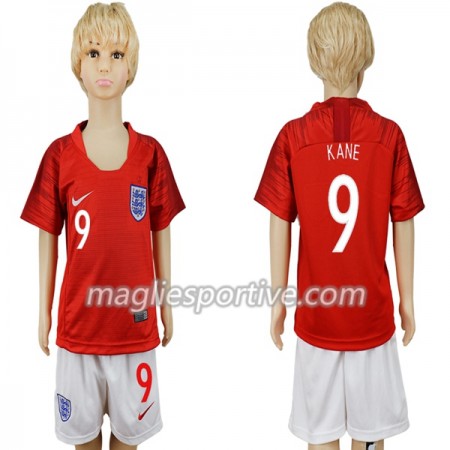 Completo Calcio Inghilterra Kane 9 Bambino Divisa Trasferta Mondiali 2018